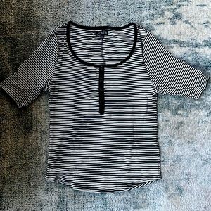 J. Crew Vintage rib henley T-shirt in stripe